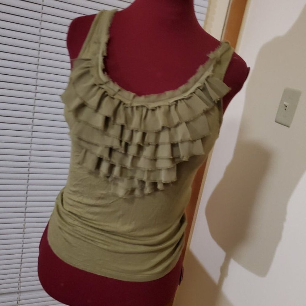 💥Olive Green Ruffled ChestTank💥